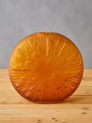 Fifty Five South Amber Hadia Sunburst Cut Glass Vase - Image 1 of 6