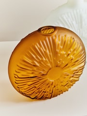 Fifty Five South Amber Hadia Sunburst Cut Glass Vase - Image 2 of 6