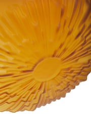 Fifty Five South Amber Hadia Sunburst Cut Glass Vase - Image 6 of 6