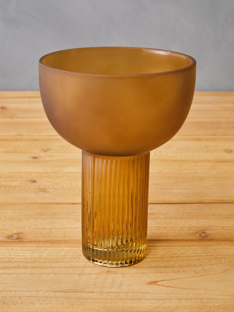 Fifty Five South Yellow Esma Small Glass Vase - Image 6 of 6 Fifty Five South Yellow Esma Small Glass Vase - Image 6 of 6