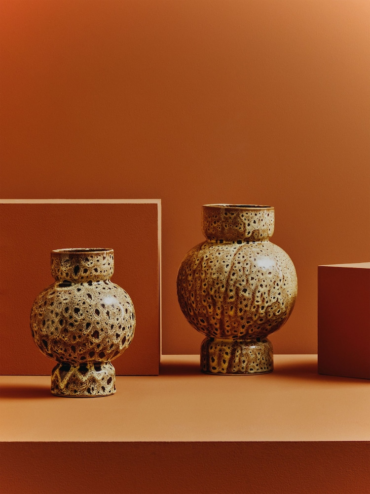 Interiors by Premier Brown Large Yakira Speckled Ceramic Vase - Image 1 of 6 Interiors by Premier Brown Large Yakira Speckled Ceramic Vase - Image 1 of 6