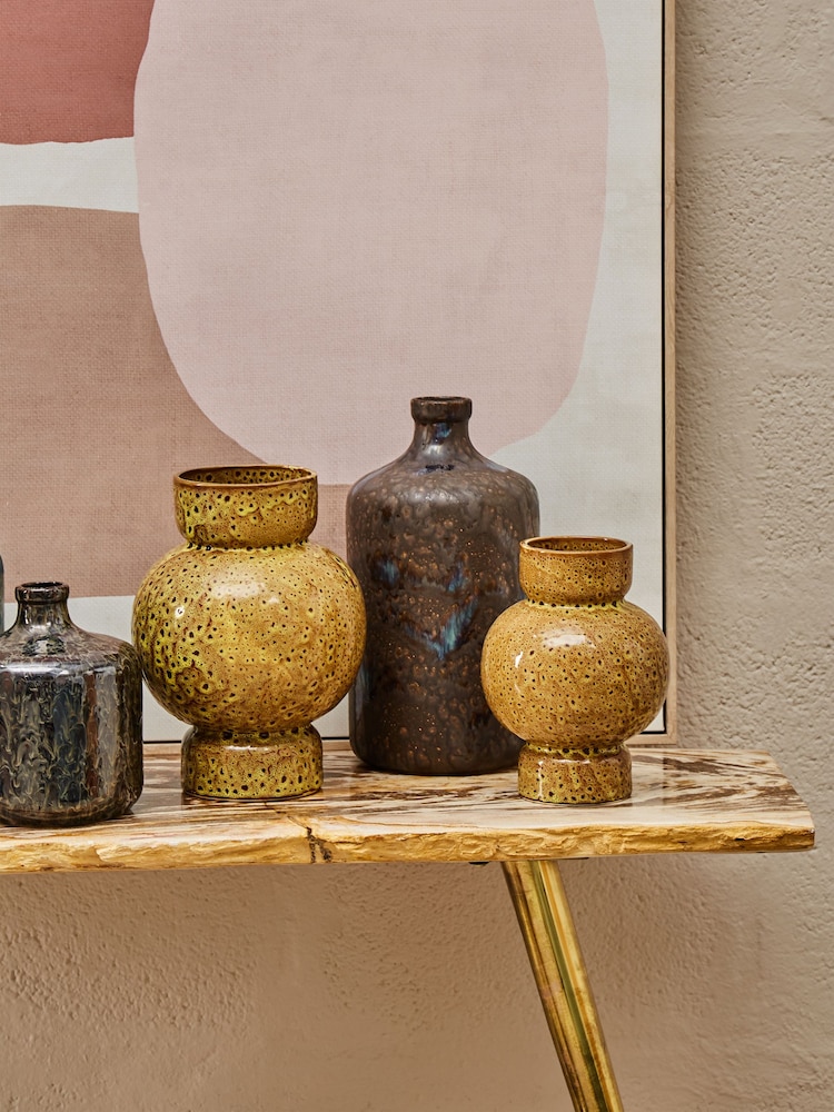 Interiors by Premier Brown Large Yakira Speckled Ceramic Vase - Image 2 of 6 Interiors by Premier Brown Large Yakira Speckled Ceramic Vase - Image 2 of 6