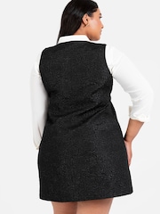 Lovedrobe Rose Jacquard Button Front Pinafore Dress - Image 4 of 5