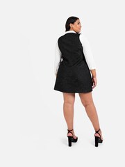 Lovedrobe Rose Jacquard Button Front Pinafore Dress - Image 5 of 5