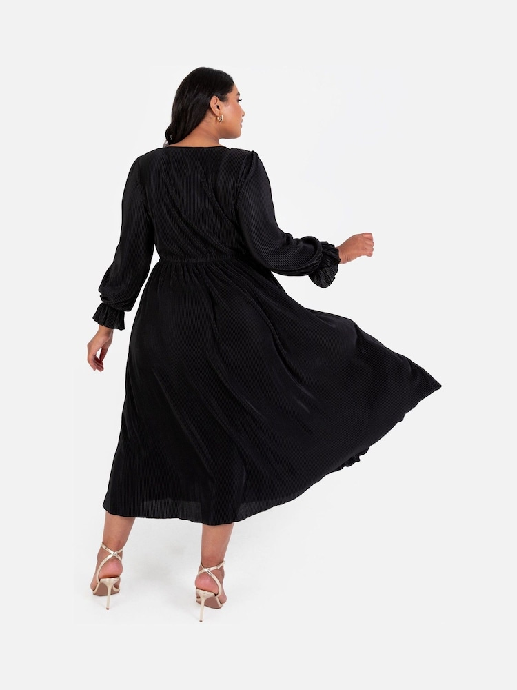 Plisse Long Sleeve Wrap Midaxi Dress - Изображение 2 из 5