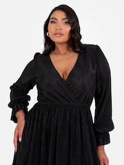 Plisse Long Sleeve Wrap Midaxi Dress - Изображение 3 из 5
