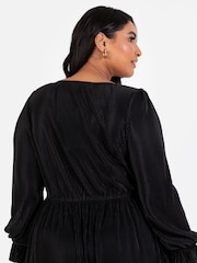 Plisse Long Sleeve Wrap Midaxi Dress - Изображение 4 из 5
