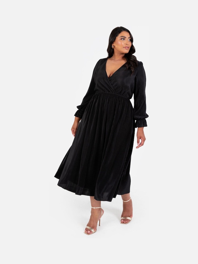 Plisse Long Sleeve Wrap Midaxi Dress - Изображение 5 из 5