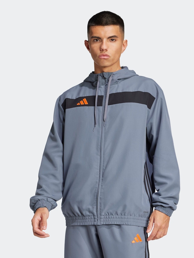 adidas Grey Tiro 25 Essentials Woven Hoodie - Image 1 of 6