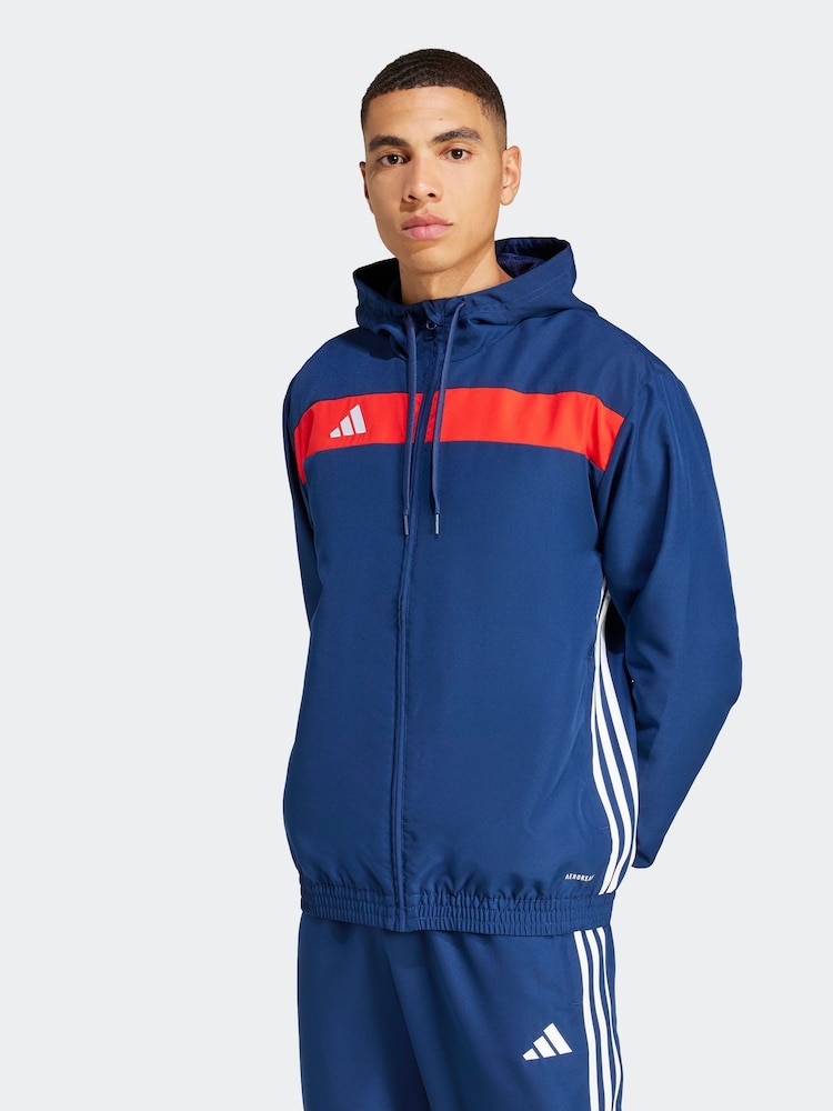 adidas Blue Tiro 25 Essentials Woven Hoodie - Image 1 of 7