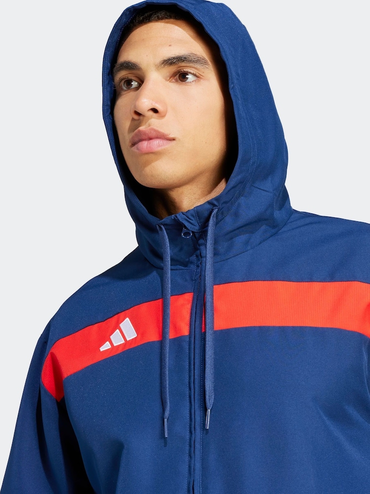 adidas Blue Tiro 25 Essentials Woven Hoodie - Image 5 of 7
