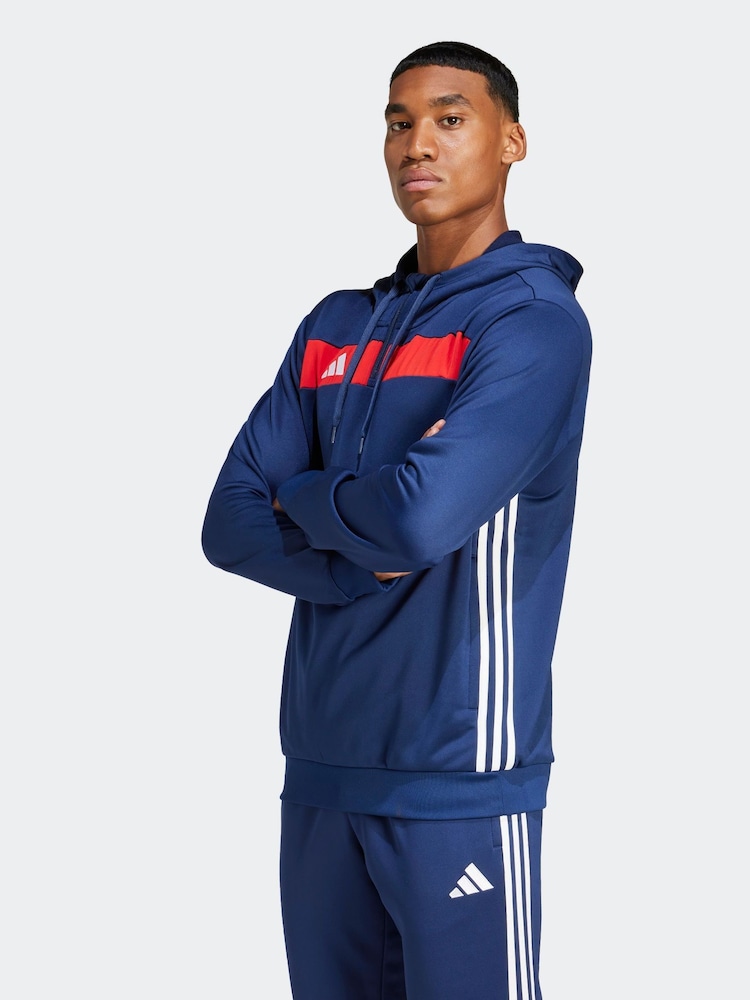 adidas Blue Tiro 25 Essentials Sweat Hoodie - Image 1 of 7