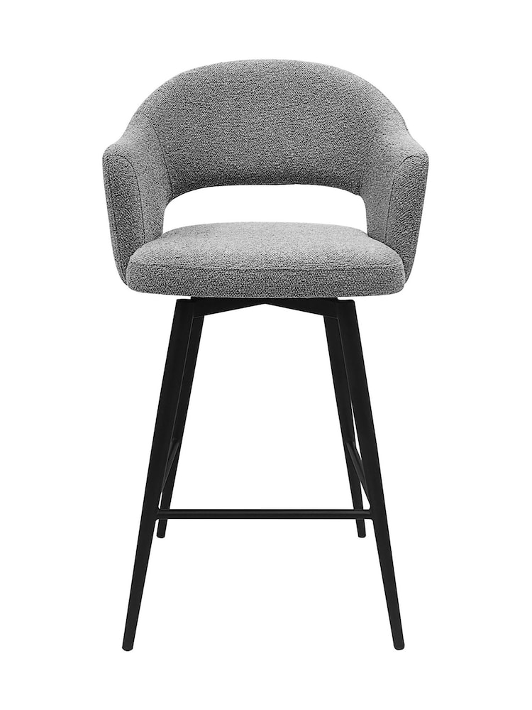 Bentley Designs Grey Sterling 180° Swivel Boucle Barstool - Image 2 of 5 Bentley Designs Grey Sterling 180° Swivel Boucle Barstool - Image 2 of 5