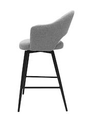 Bentley Designs Grey Sterling 180° Swivel Boucle Barstool - Image 3 of 5