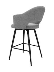 Bentley Designs Grey Sterling 180° Swivel Boucle Barstool - Image 4 of 5