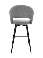 Bentley Designs Grey Sterling 180° Swivel Boucle Barstool - Image 5 of 5