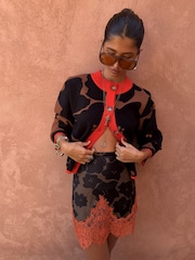 Never Fully Dressed Brown Jaden Floral Jacquard Zizi Cardigan - Image 1 of 4