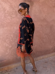 Never Fully Dressed Brown Jaden Floral Jacquard Zizi Cardigan - Image 2 of 4