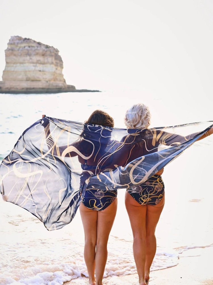 Seaspray Navy Laguna Shell Pareo Cover-Up - Image 5 of 6