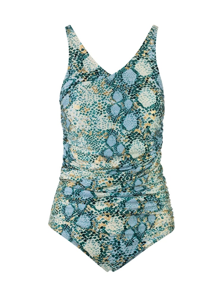 Seaspray Green Belize Mastectomy Snake Foil Swimsuit In Regular Length - Image 6 of 6