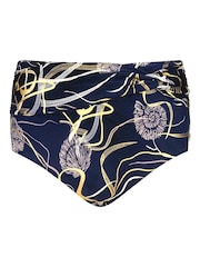 Seaspray Laguna Shell Foil High Waisted Twist Front Black Briefs - Image 5 of 5