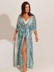 Seaspray Belize Snake Maxi Blue/Green Kaftan - Imagen 3 de 5