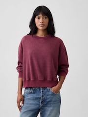 Gap Brown VintageSoft Oversized Split-Hem Sweatshirt - Image 1 of 4