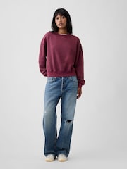 Gap Brown VintageSoft Oversized Split-Hem Sweatshirt - Image 3 of 4