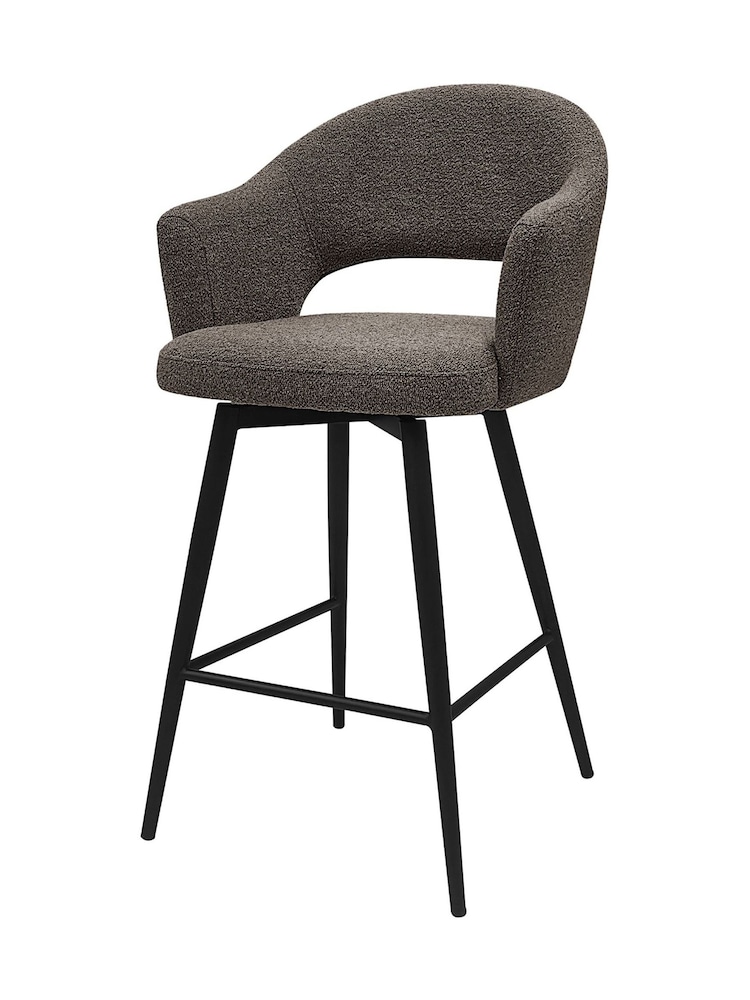 Bentley Designs Brown Sterling 180° Swivel Boucle Barstool - Image 1 of 5 Bentley Designs Brown Sterling 180° Swivel Boucle Barstool - Image 1 of 5