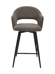 Bentley Designs Brown Sterling 180° Swivel Boucle Barstool - Image 2 of 5