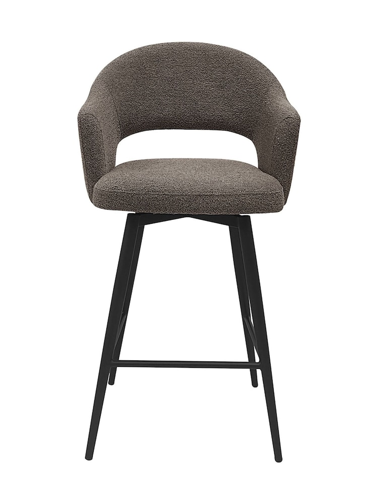 Bentley Designs Brown Sterling 180° Swivel Boucle Barstool - Image 2 of 5 Bentley Designs Brown Sterling 180° Swivel Boucle Barstool - Image 2 of 5