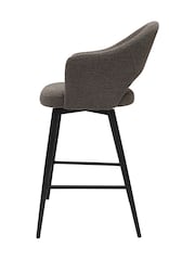 Bentley Designs Brown Sterling 180° Swivel Boucle Barstool - Image 3 of 5