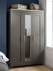 Birlea Dark Grey Effect Highgate 3 Door Wardrobe With Mirror - Image 1 of 5