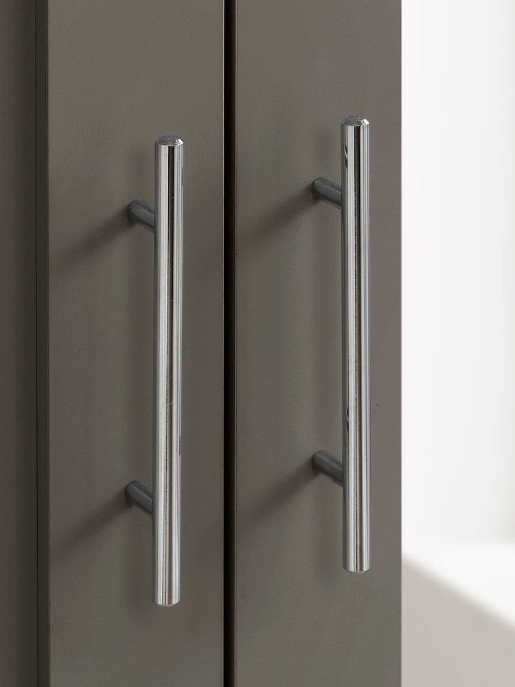 Birlea Dark Grey Effect Highgate 3 Door Wardrobe With Mirror - Image 2 of 5 Birlea Dark Grey Effect Highgate 3 Door Wardrobe With Mirror - Image 2 of 5