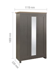 Birlea Dark Grey Effect Highgate 3 Door Wardrobe With Mirror - Image 5 of 5
