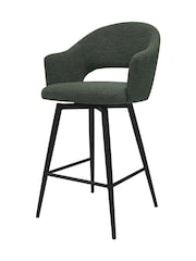Bentley Designs Green Sterling 180° Swivel Boucle Barstool - Image 1 of 5