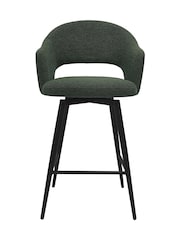 Bentley Designs Green Sterling 180° Swivel Boucle Barstool - Image 2 of 5