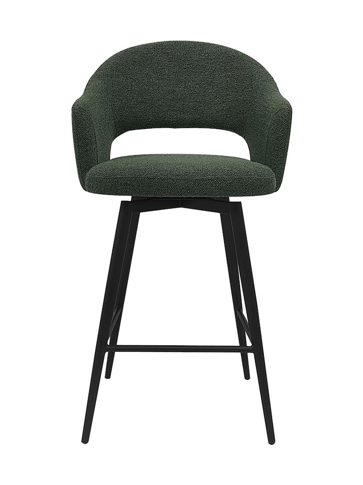 Bentley Designs Green Sterling 180° Swivel Boucle Barstool - Image 2 of 5 Bentley Designs Green Sterling 180° Swivel Boucle Barstool - Image 2 of 5
