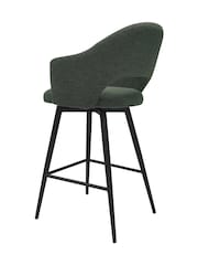 Bentley Designs Green Sterling 180° Swivel Boucle Barstool - Image 4 of 5