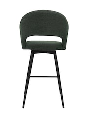 Bentley Designs Green Sterling 180° Swivel Boucle Barstool - Image 5 of 5