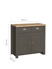 Birlea Dark Grey Highgate Oak Effect 2 Door 2 Drawer Sideboard - Image 6 of 6