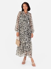 Lovedrobe Gestuftes Midaxi-Hemdkleid mit Metallic-Faden - Bild 4 von 6