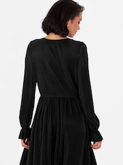 Plisse Long Sleeve Wrap Midaxi Dress - Image 4 of 6