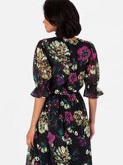 Lovedrobe – Schwarzes Midaxi-Kleid mit Puffärmeln - Bild 3 von 5