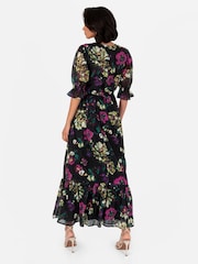 Lovedrobe – Schwarzes Midaxi-Kleid mit Puffärmeln - Bild 4 von 5