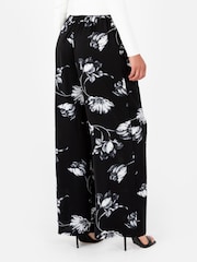 Lovedrobe Satin Wide Leg Printed Black Trousers - Image 3 of 5