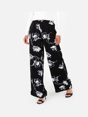 Lovedrobe Satin Wide Leg Printed Black Trousers - Image 4 of 5
