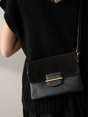 Black Leather Cross-Body Bag - Image 2 of 9