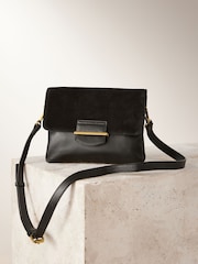 Black Leather Cross-Body Bag - Image 3 of 9