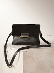 Black Leather Cross-Body Bag - Image 4 of 9